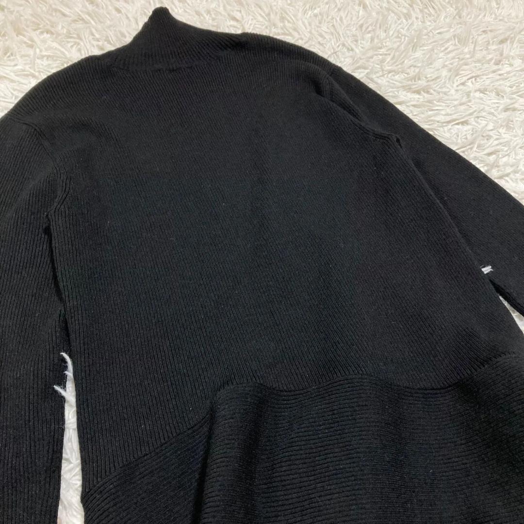 美品✨アディアム 23年 ハイネック リブ ニット チュニック 長袖 ブラック