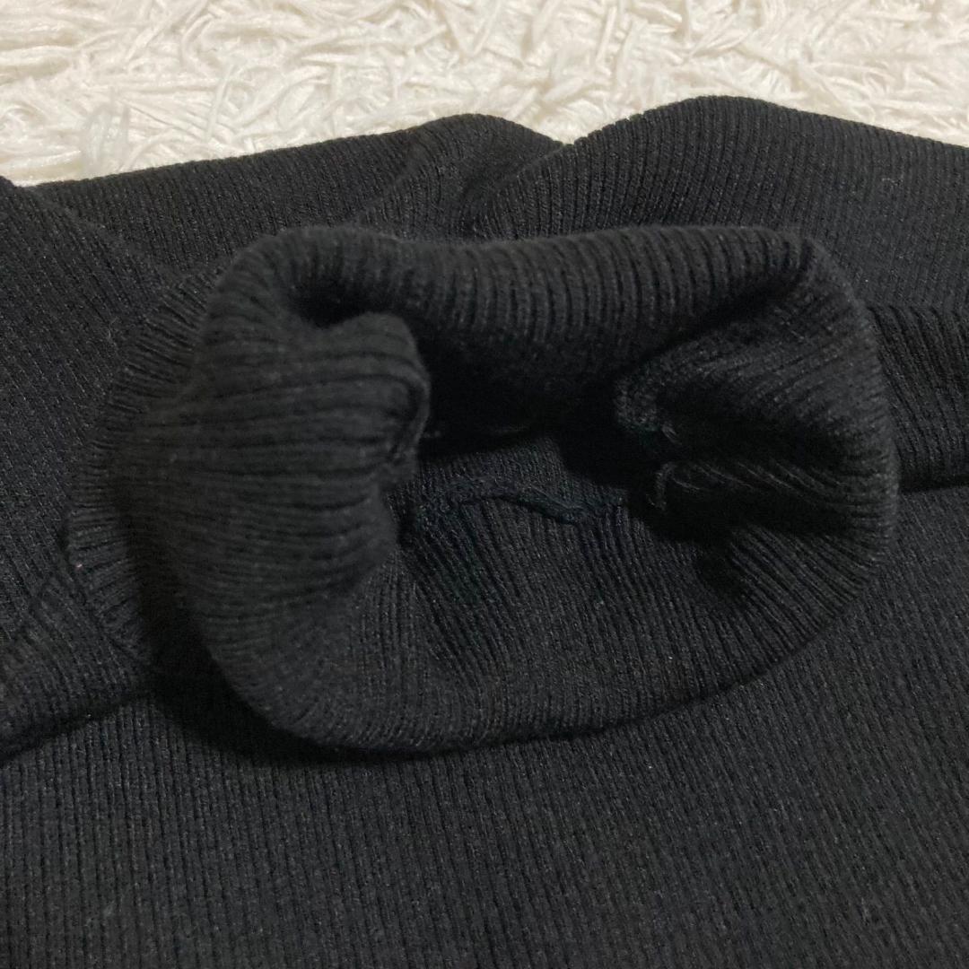 美品✨アディアム 23年 ハイネック リブ ニット チュニック 長袖 ブラック