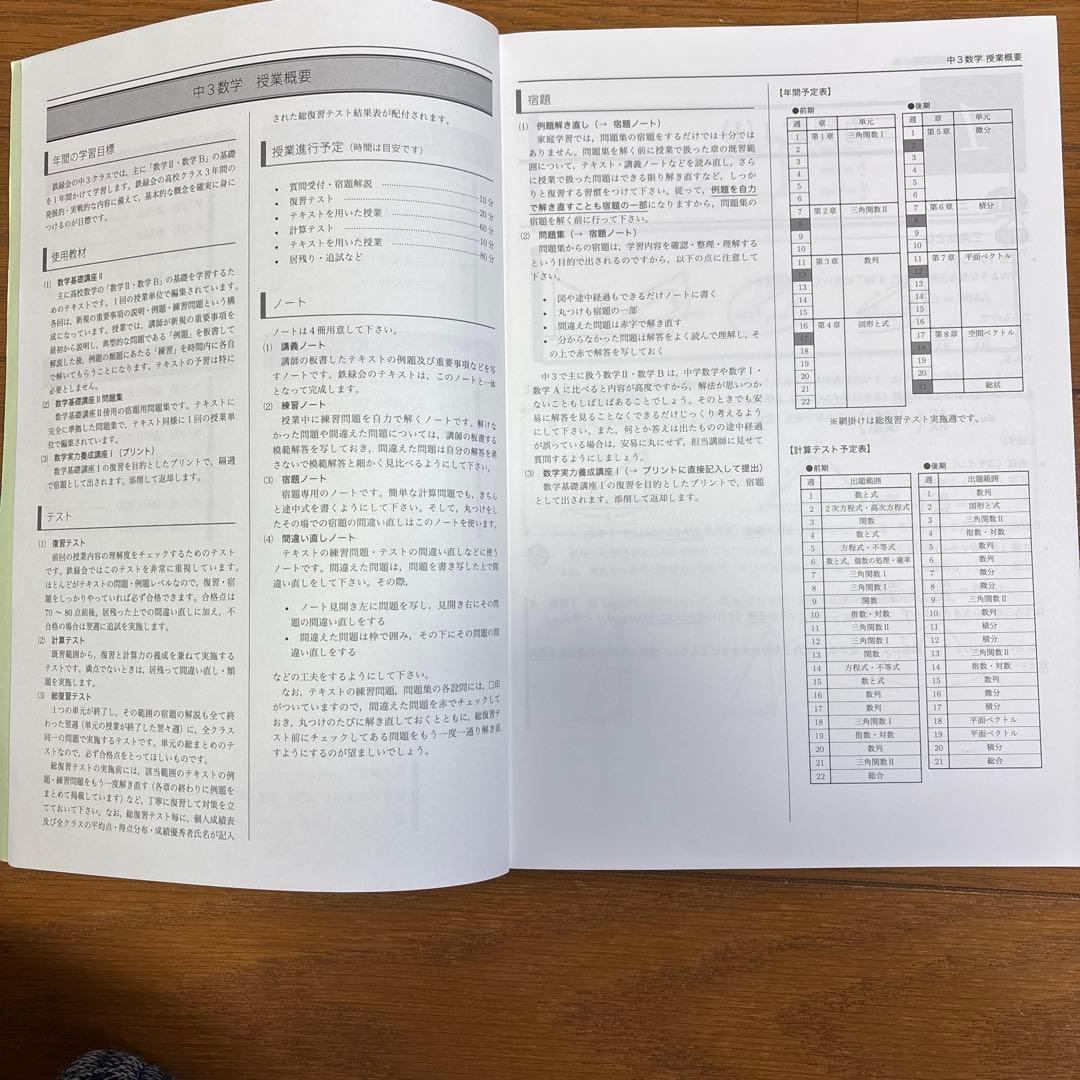 2024年度鉄緑会中3数学テキスト全冊&配布プリント集