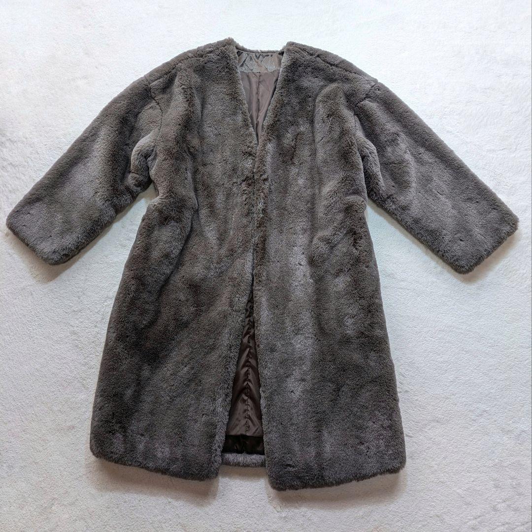 激安 新品 DAMA Collection ファー ロングコート L