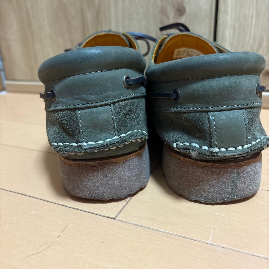 Timberland 3eyeグリーンスウェードデッキシューズ
