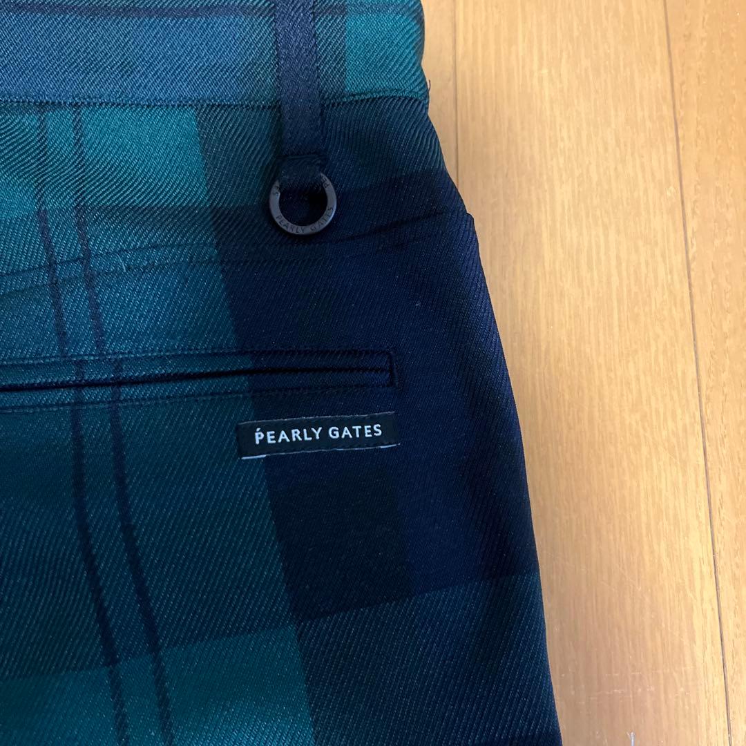 PEARLY GATES チェック柄パンツ ダークグリーン/ネイビー