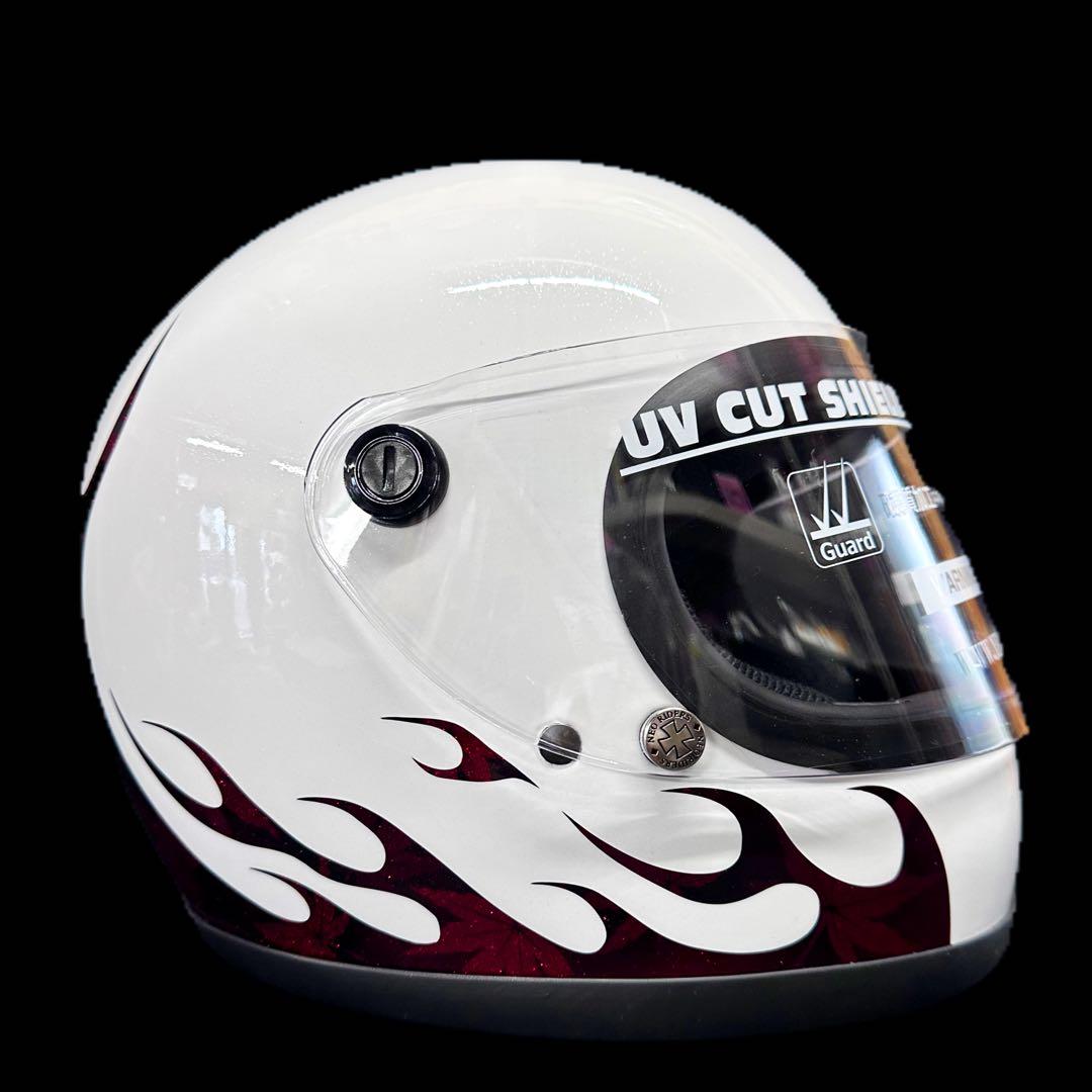 族ヘル フルフェイス ヘルメット 湘爆 ファイヤー 旧車 バイク