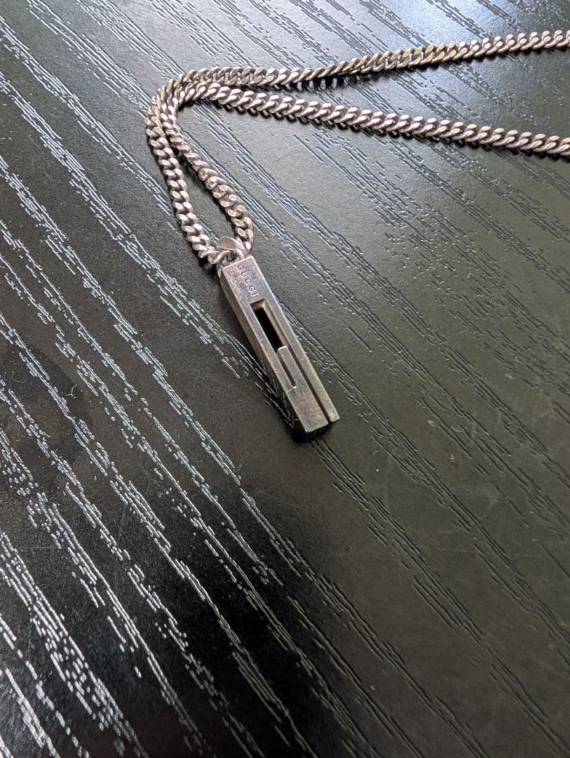むぎGUCCI グッチメタルバー型ネックレス ツイストチェーン付き