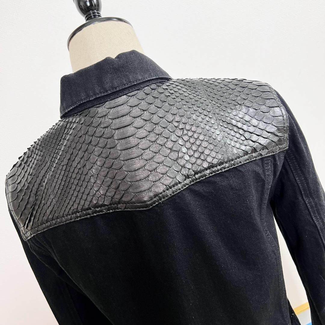 ★SAINT LAURENT PARIS★美品★刺繍★パイソンレザー★ブルゾン