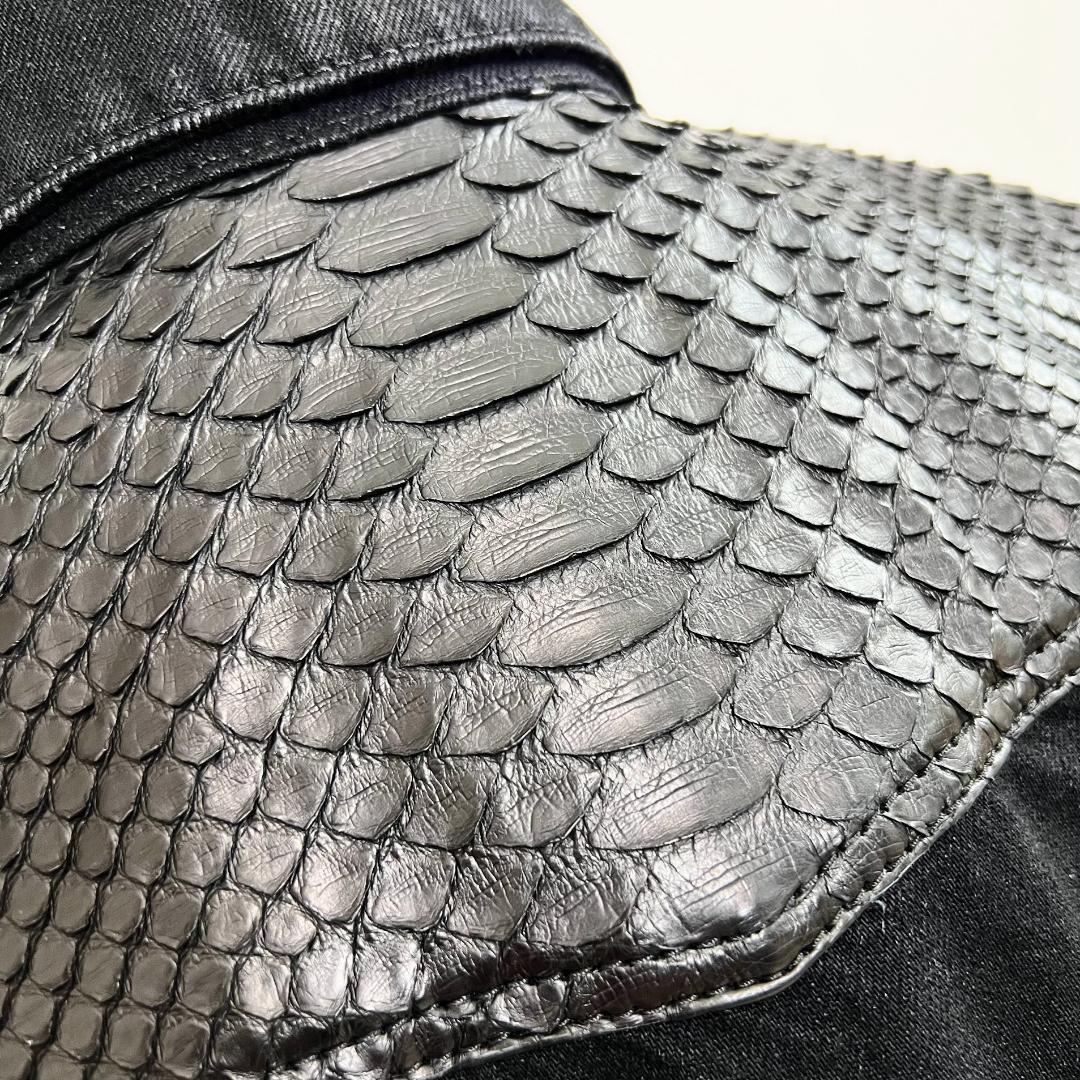 ★SAINT LAURENT PARIS★美品★刺繍★パイソンレザー★ブルゾン