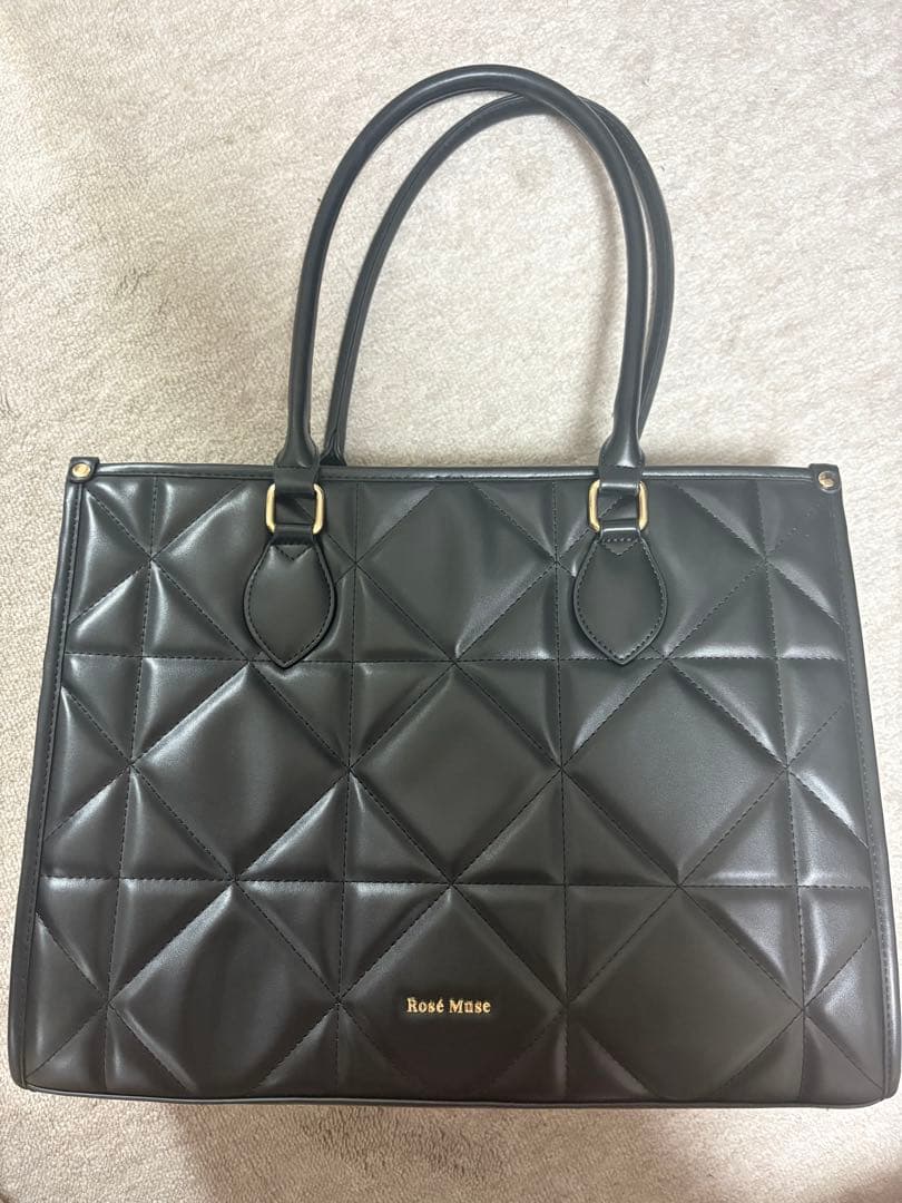 バッグ Rose Muse quilting big tote bag black L