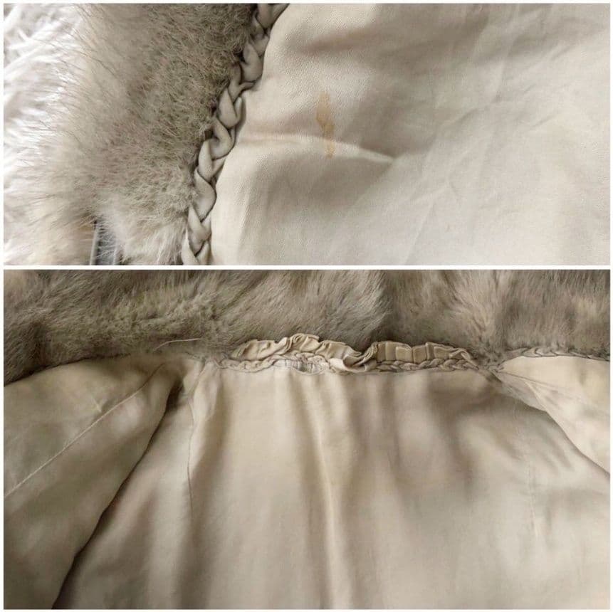 毛皮コート ファーコート リアル ミンク ホワイトシルバー ライトグレー M