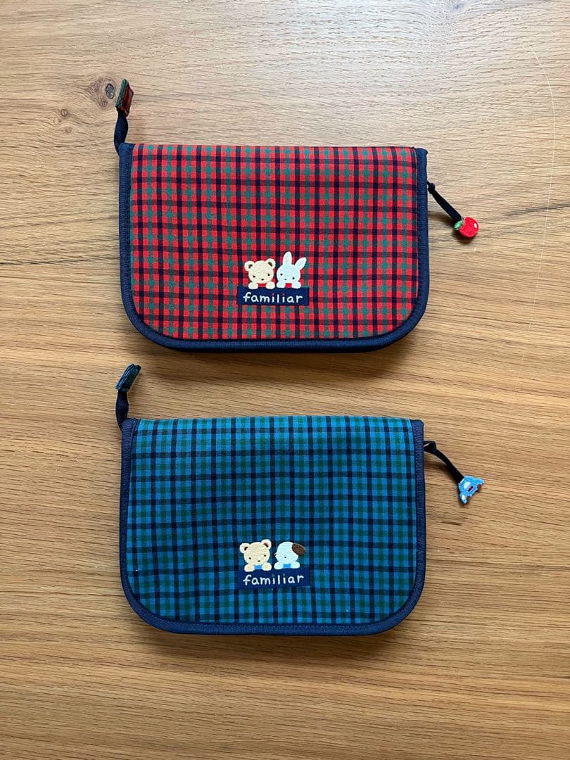 familiar 母子手帳ケース 2点セット チェック柄