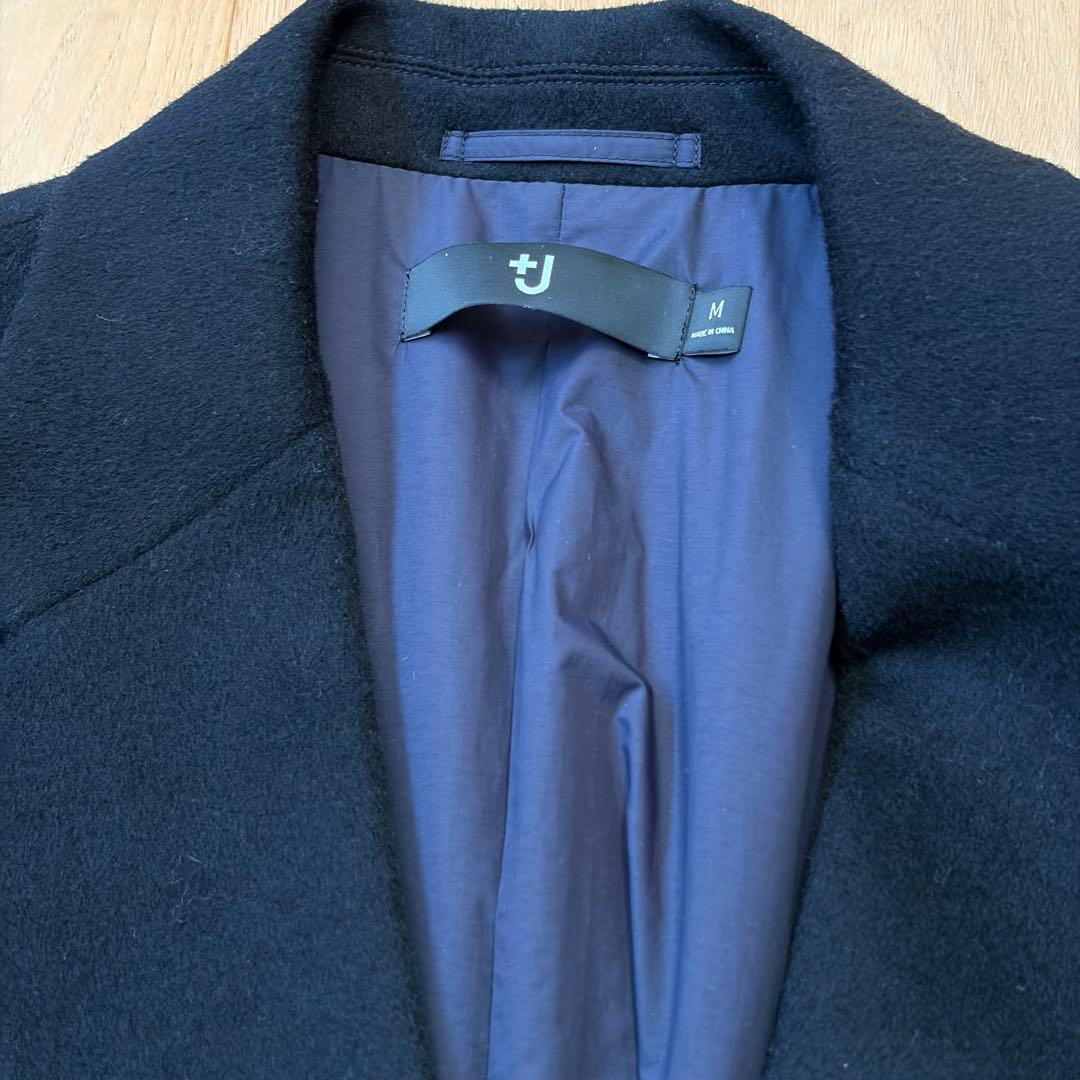 +j カシミヤブレンドオーバーサイズチェスターコート Mサイズ ネイビー
