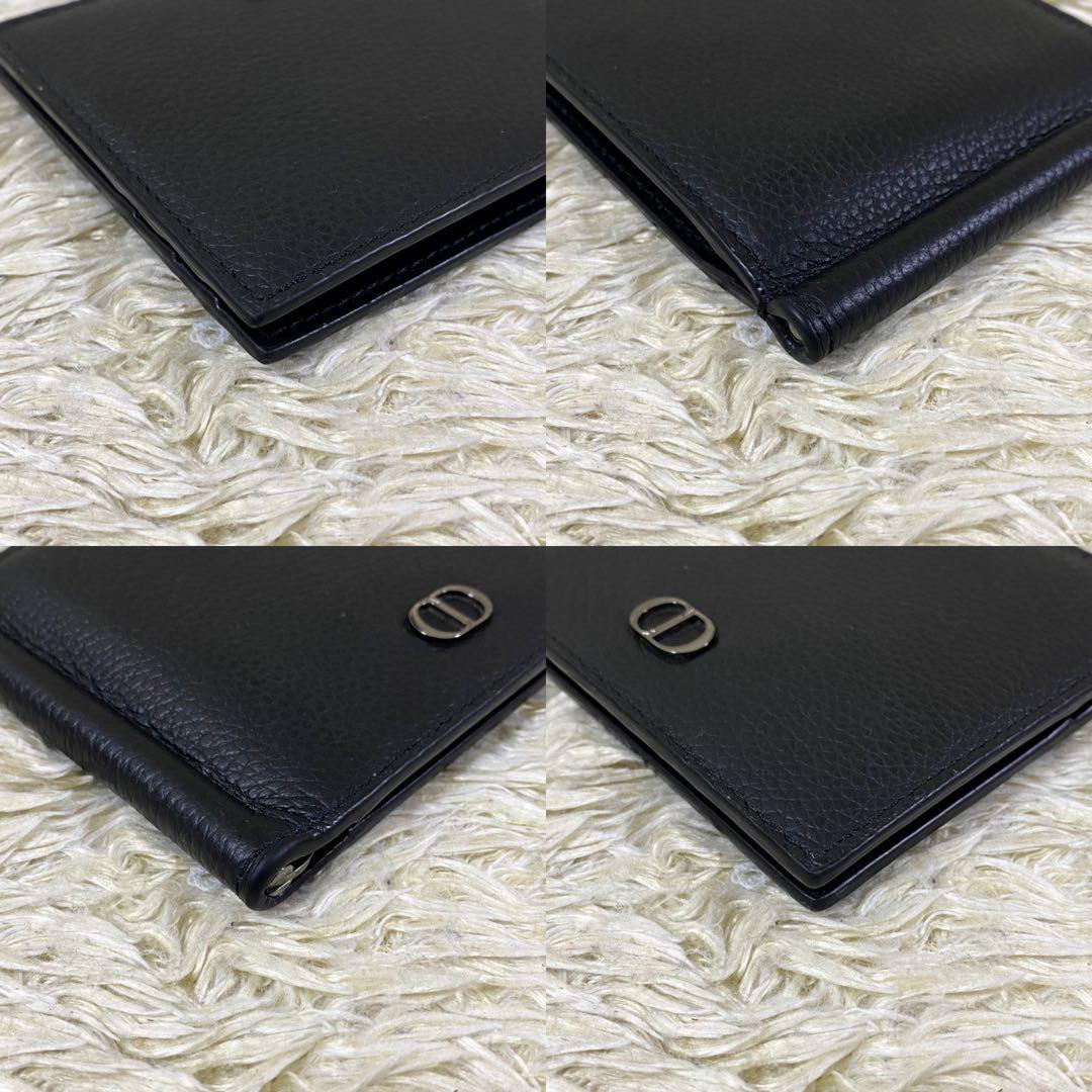 【未使用級】ディオール マネークリップ CDアイコン 二つ折り財布 ブラック 黒