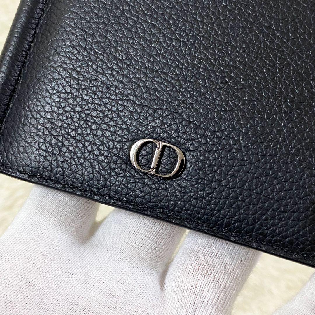 【未使用級】ディオール マネークリップ CDアイコン 二つ折り財布 ブラック 黒