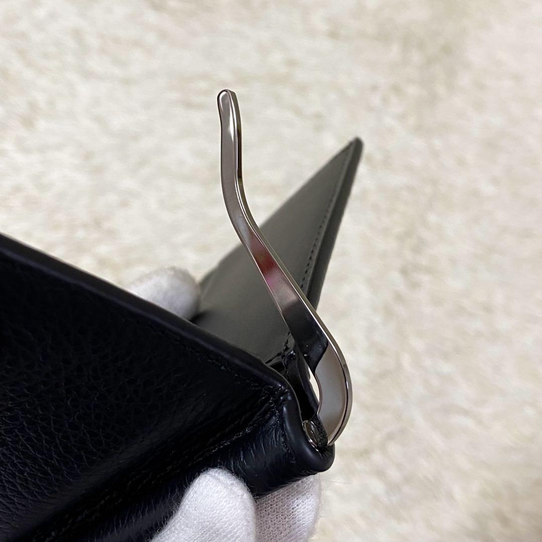 【未使用級】ディオール マネークリップ CDアイコン 二つ折り財布 ブラック 黒