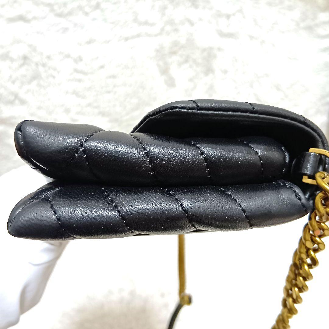 トリーバーチ　ショルダーバッグ　ショルダーウォレット　黒　レザー　キルティング