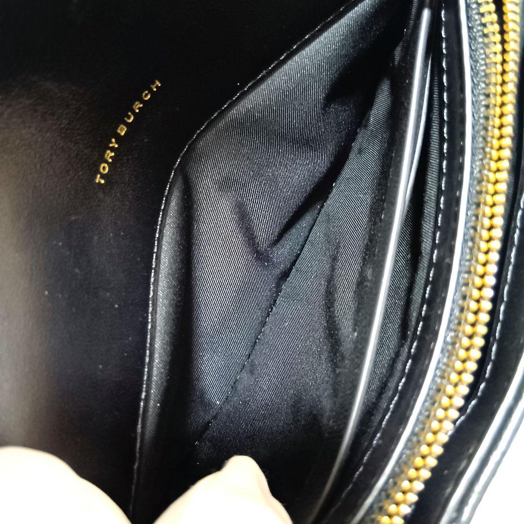 トリーバーチ　ショルダーバッグ　ショルダーウォレット　黒　レザー　キルティング