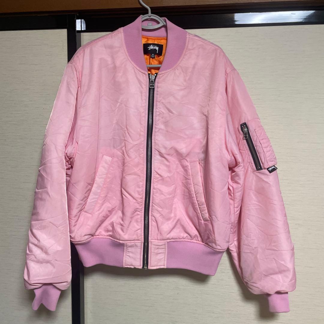 Stussy ピンク MA-1ジャケット M