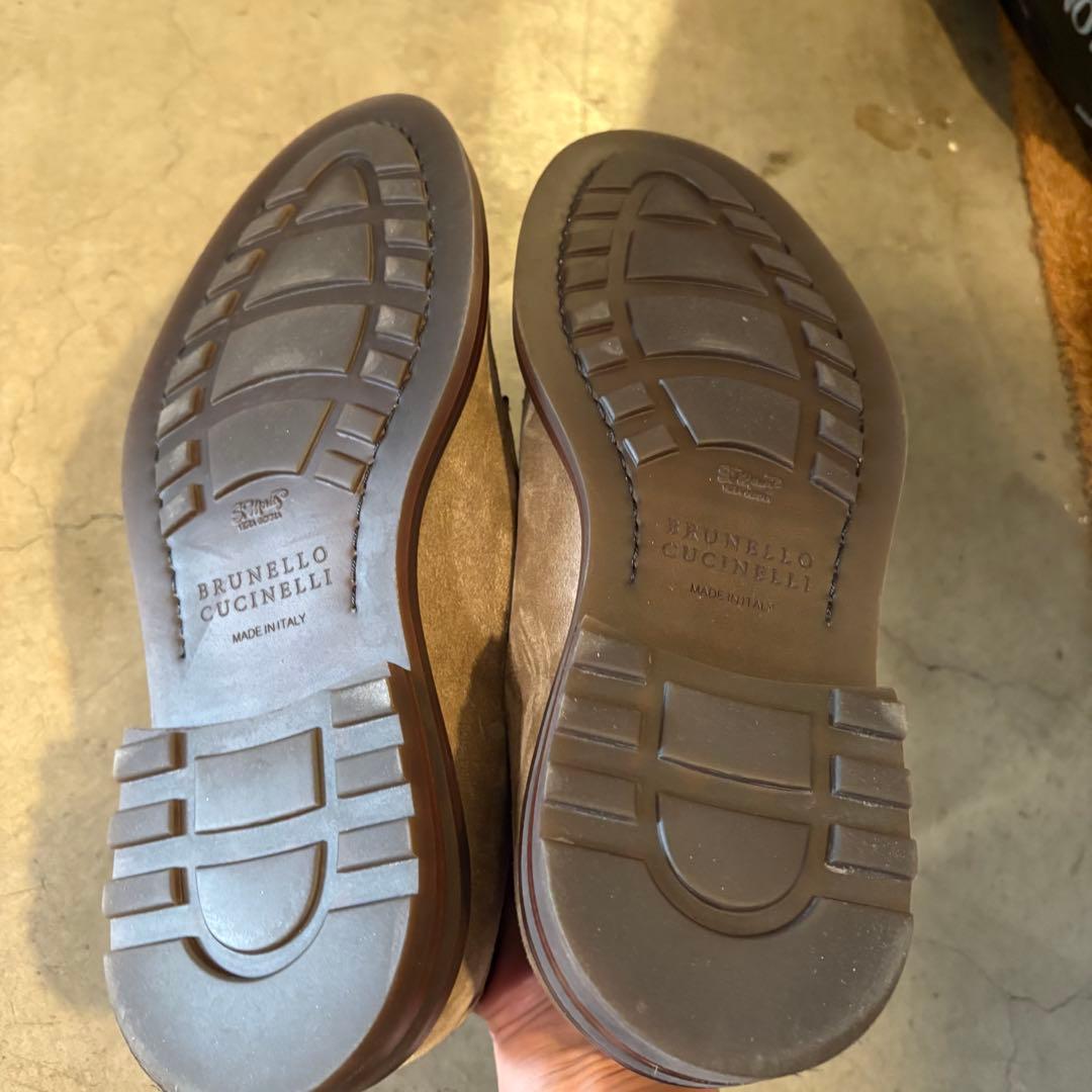 ブルネロクチネリ ベージュスエード ドレスシューズ　42