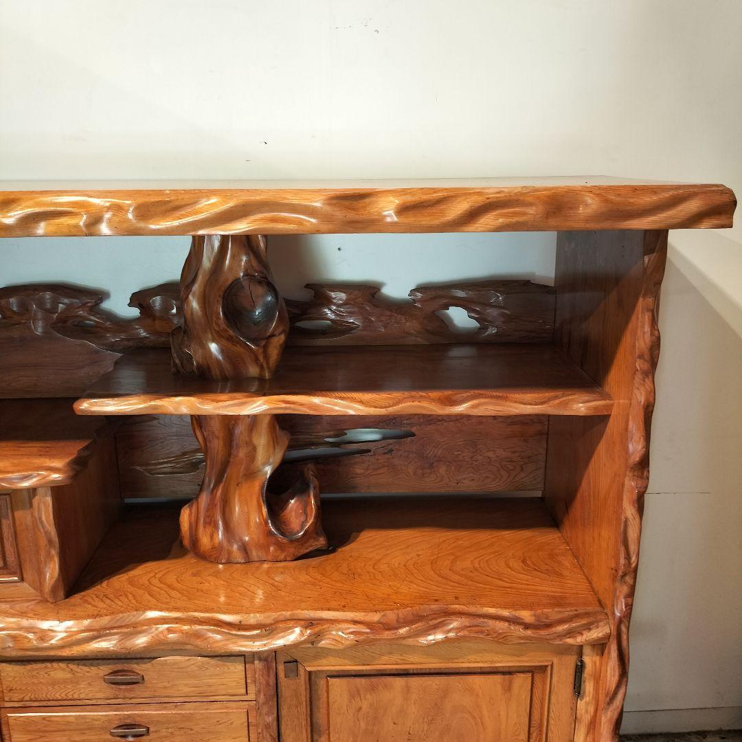 M●WS東名 希少 和ヴィンテージ 屋久杉 茶棚 飾り棚 サイドボード