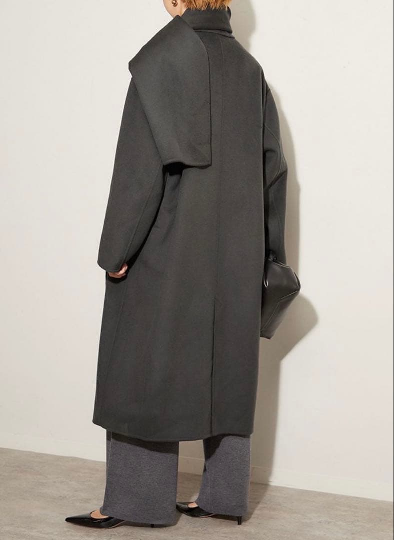 Plage♡ハミルトンコート_ストール付き_グレー