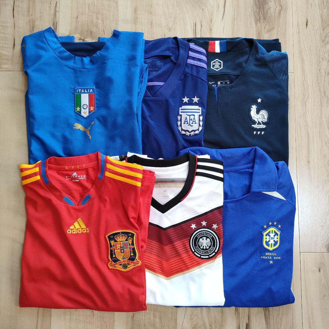 02〜22サッカーワールドカップ歴代チャンピオンユニフォーム６着セット