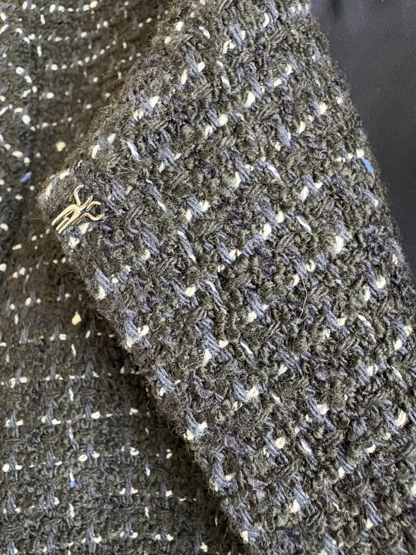 セオリーリュクス theoryluxe ジャケット ノーカラネイビー ツイード