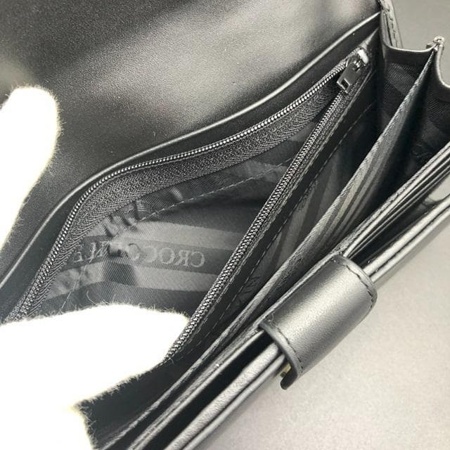 フォロー割適用　本物クロコ　シャム　クロコダイル　長財布　BK　マグネット式