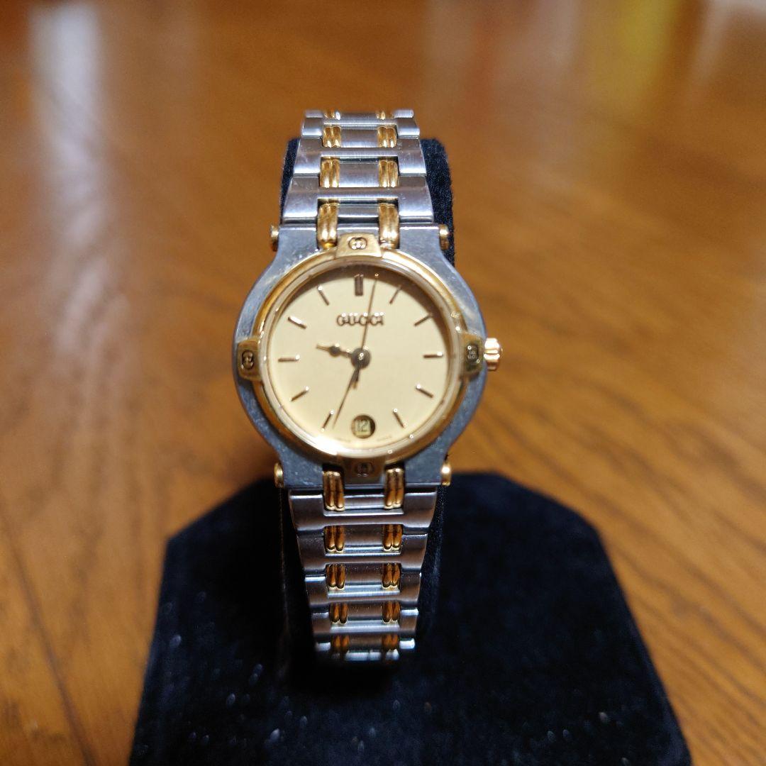 【美品】GUCCI 9000 L ゴールド シルバー 腕時計 クォーツ
