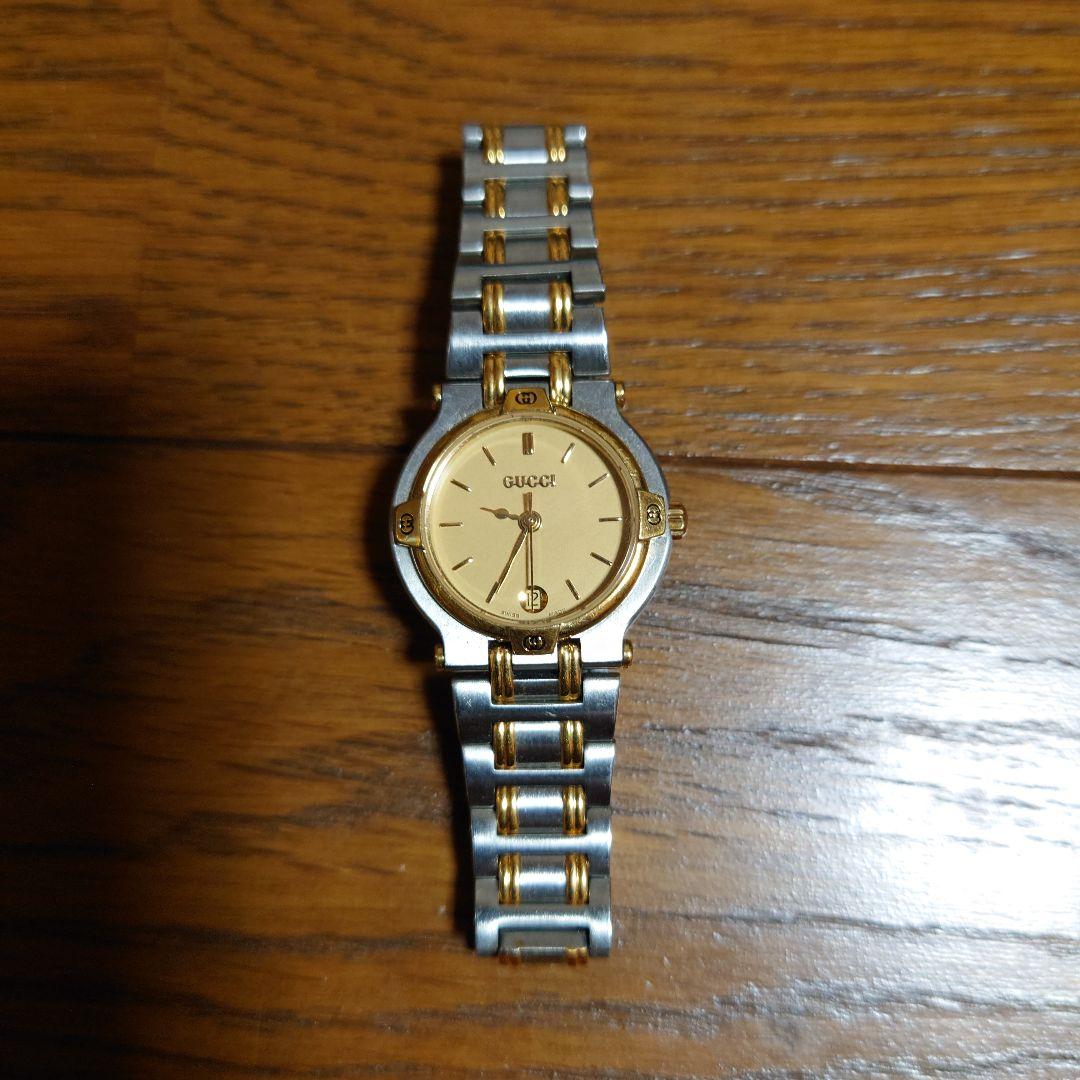 【美品】GUCCI 9000 L ゴールド シルバー 腕時計 クォーツ