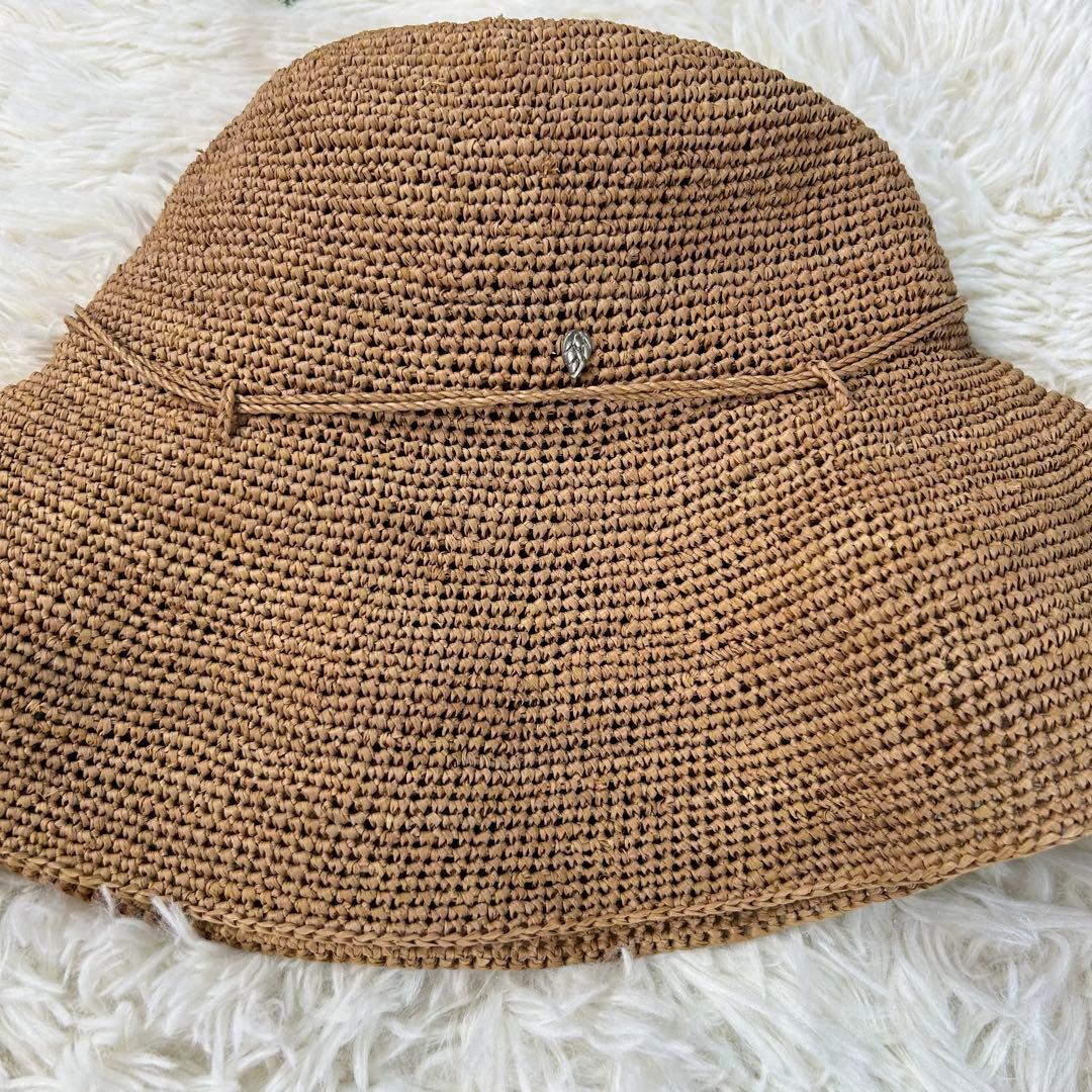 美品★ヘレンカミンスキー ハット ライトブラウン ストローハット a
