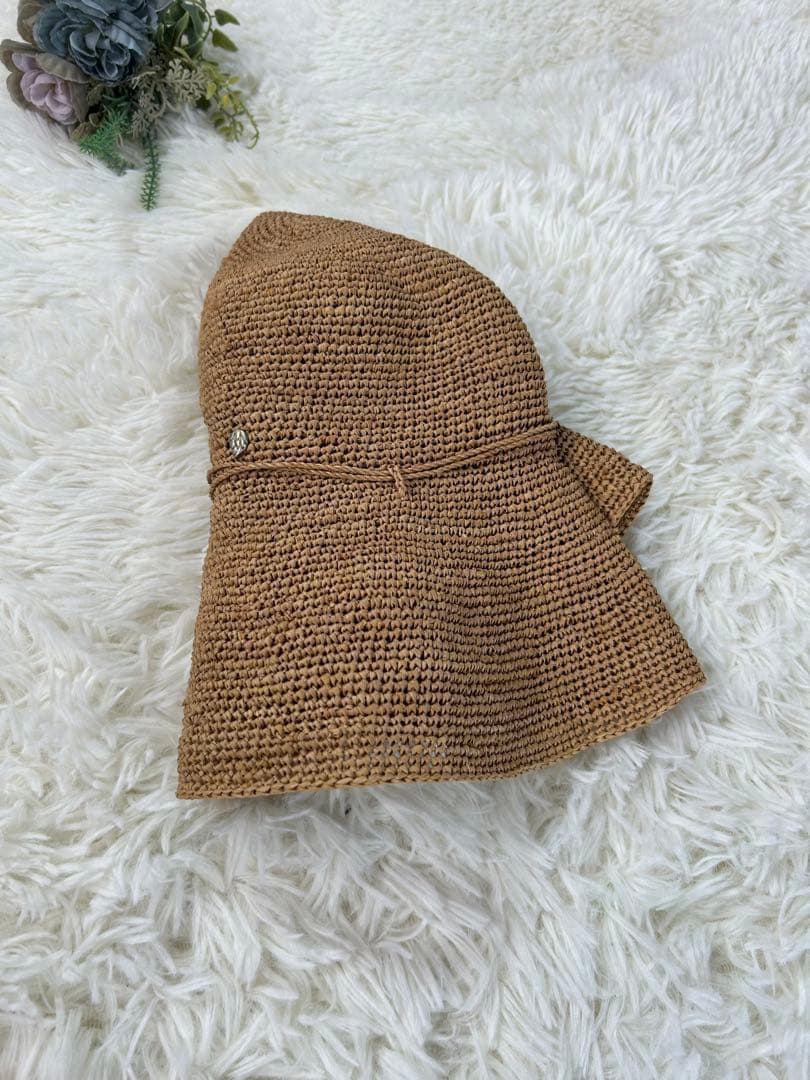 美品★ヘレンカミンスキー ハット ライトブラウン ストローハット a