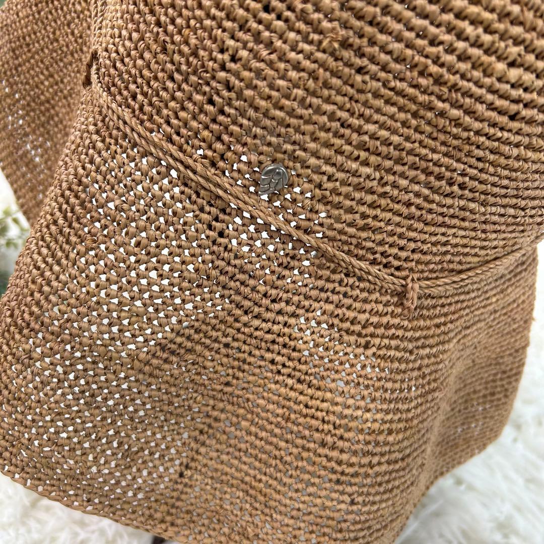 美品★ヘレンカミンスキー ハット ライトブラウン ストローハット a