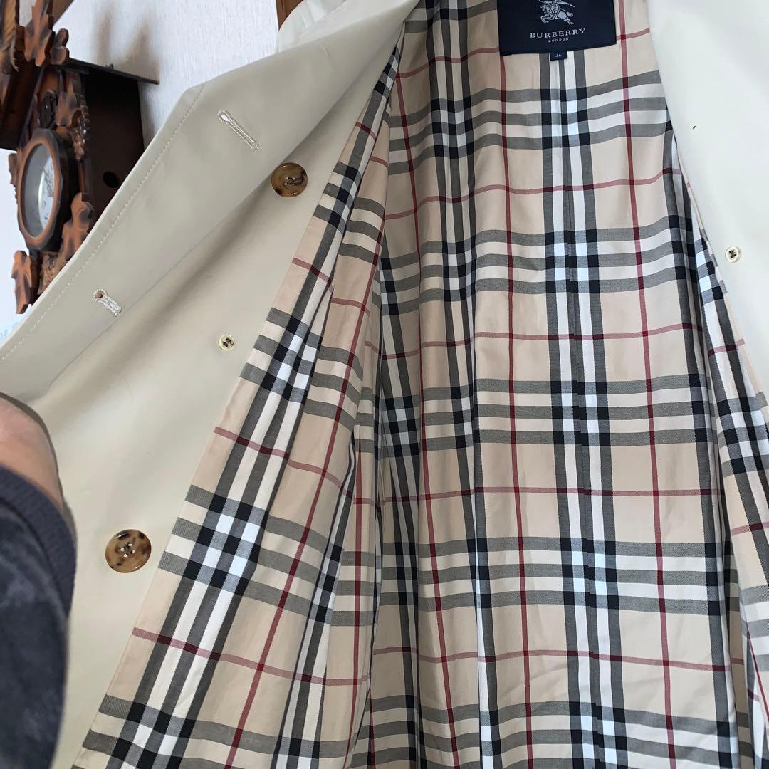 この冬にこだわりの超美品　46 バーバリー　 オフホワイト ロングコート男女兼用