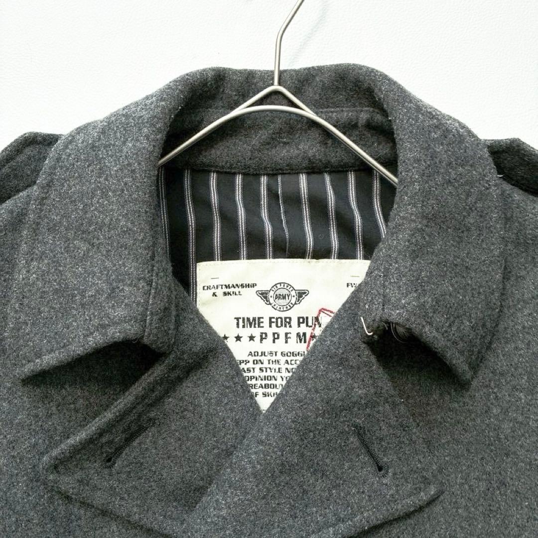 Ｔ*ｒ様 【希少】PPFM ウールピーコート ナポレオンジャケット S グレー
