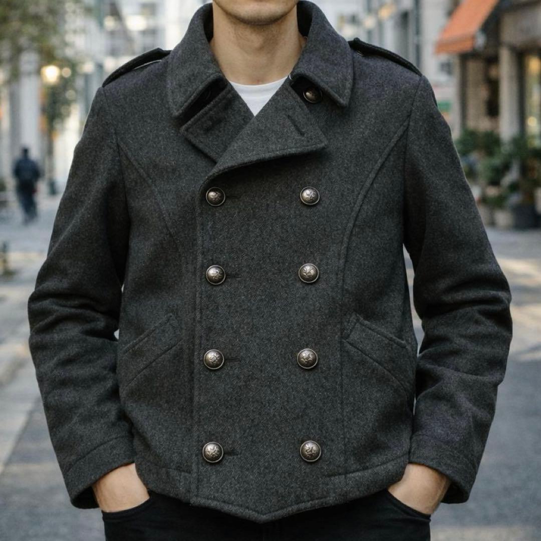 Ｔ*ｒ様 【希少】PPFM ウールピーコート ナポレオンジャケット S グレー