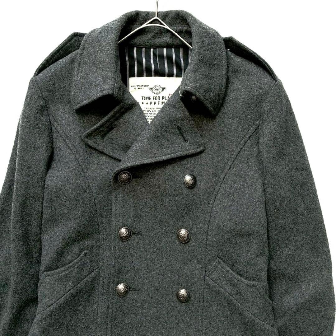 Ｔ*ｒ様 【希少】PPFM ウールピーコート ナポレオンジャケット S グレー