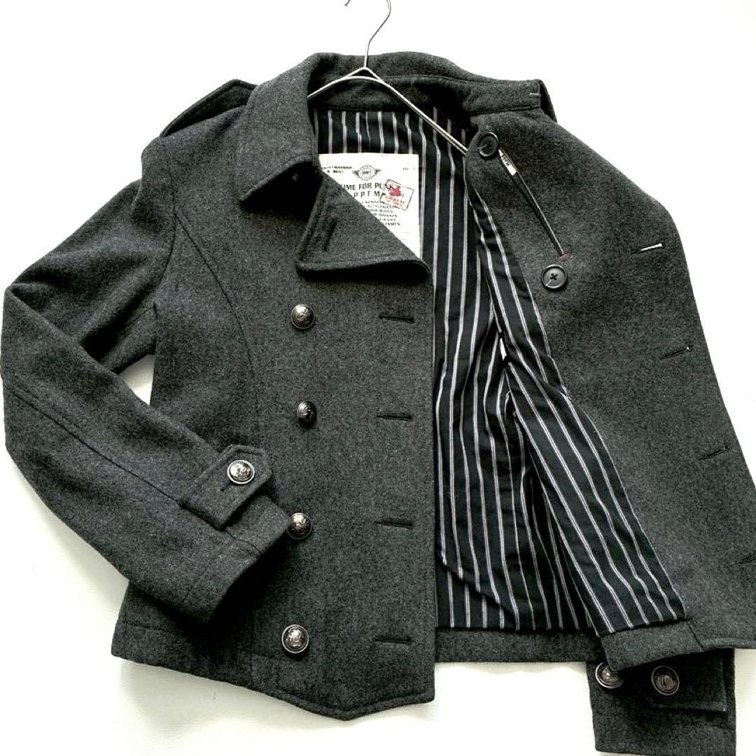 Ｔ*ｒ様 【希少】PPFM ウールピーコート ナポレオンジャケット S グレー