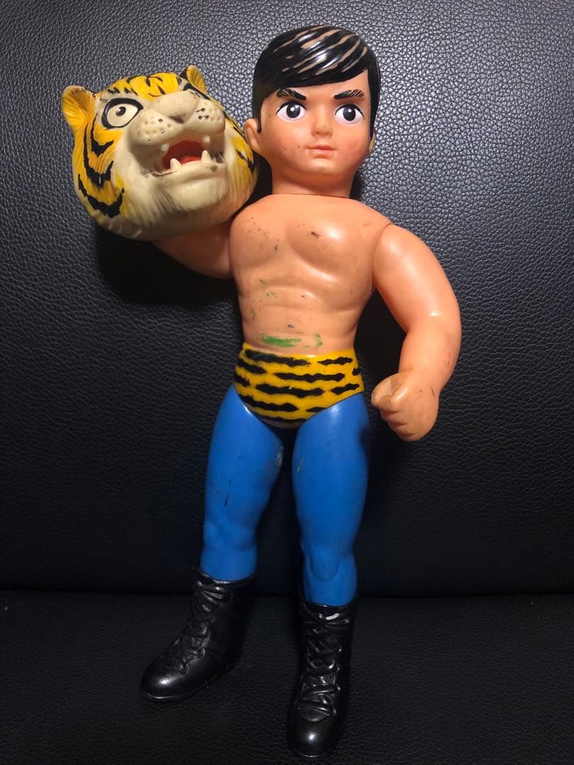 タイガーマスク ソフビ 面取れ　当時物　中嶋製作所　スタンダードサイズ