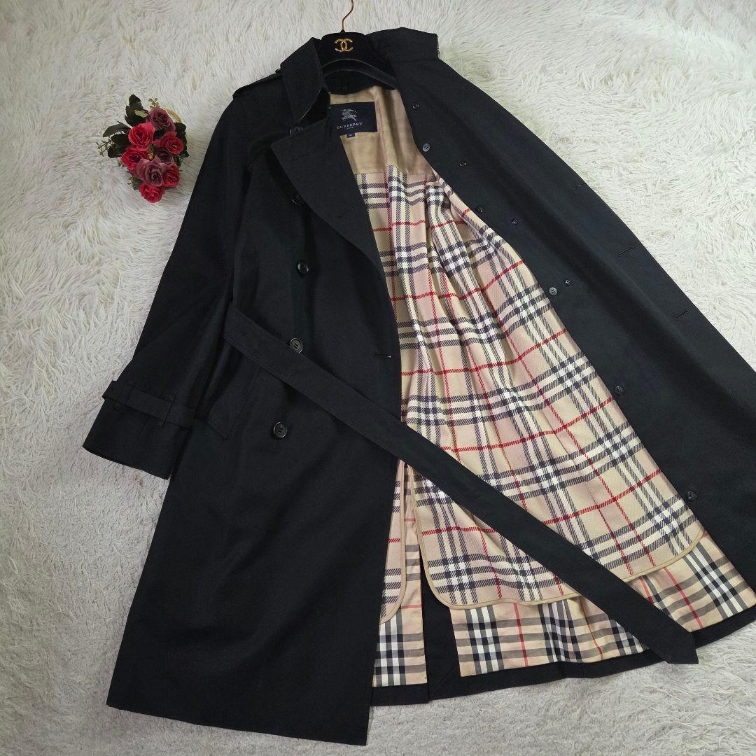 極美品 バーバリー トレンチコート ノバチェック ライナー ブラック 38 M
