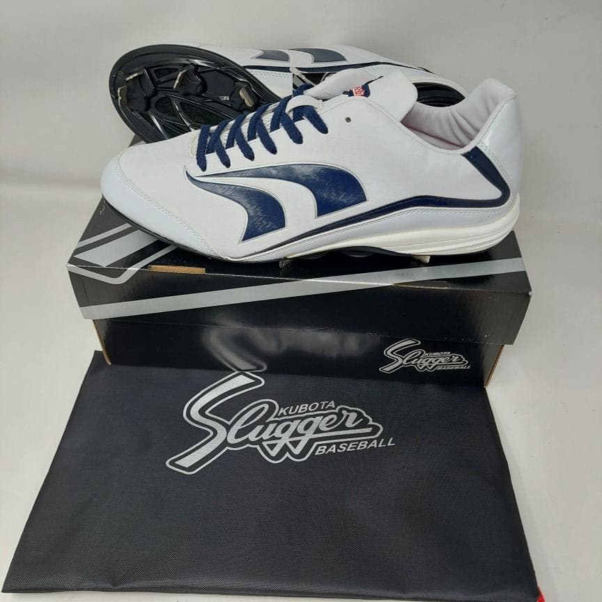 久保田スラッガー 樹脂底スパイク 26.0 D-004NV ホワイト×ネイビー