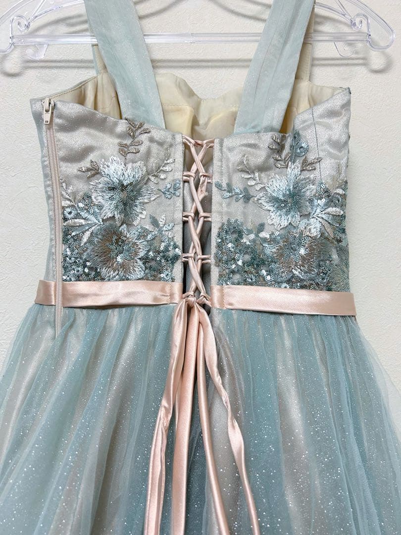 [ANNABELLE]ゴージャスビーズ刺繡オリーブラメチュールドレス