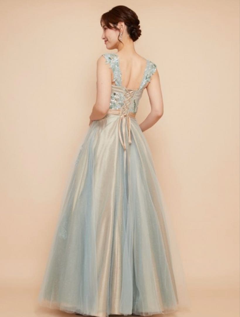 [ANNABELLE]ゴージャスビーズ刺繡オリーブラメチュールドレス