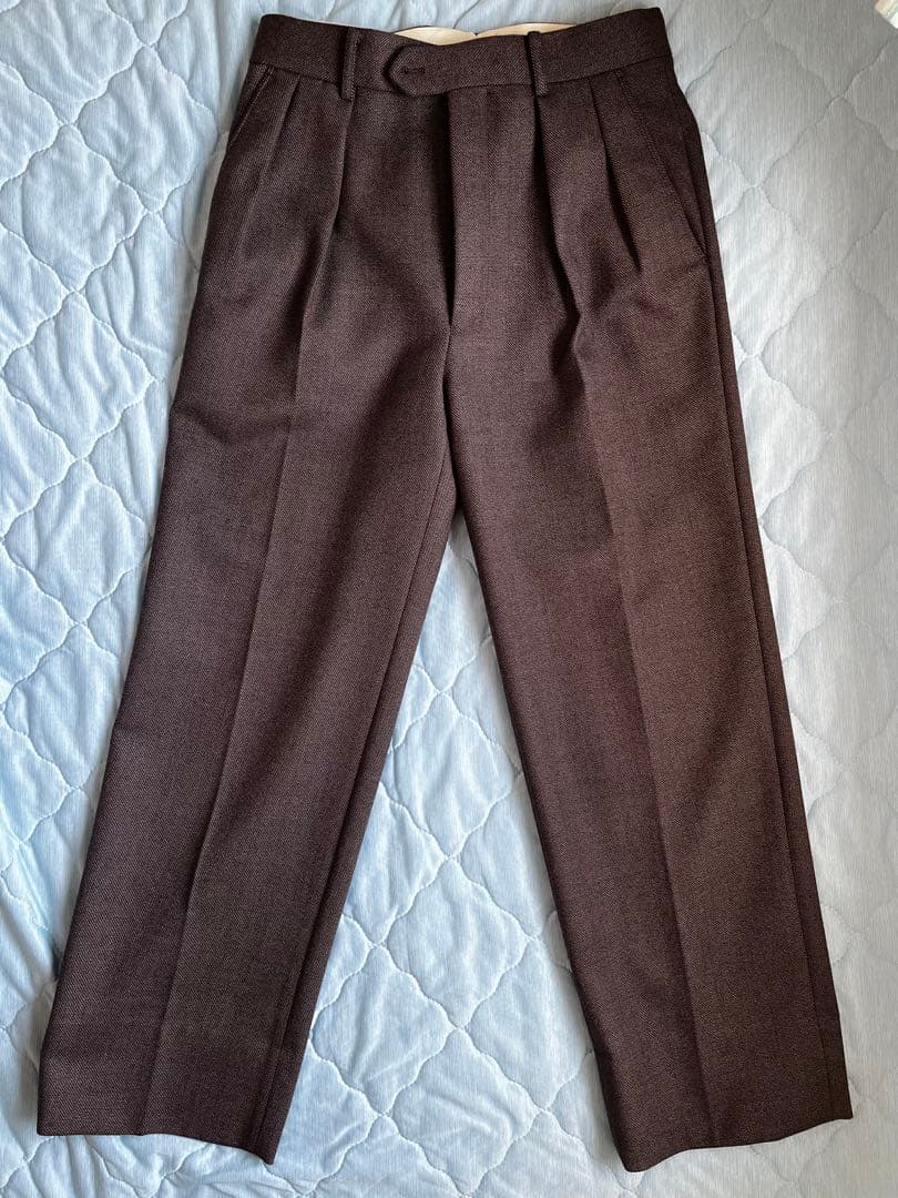 interim ブラウンウールスラックス