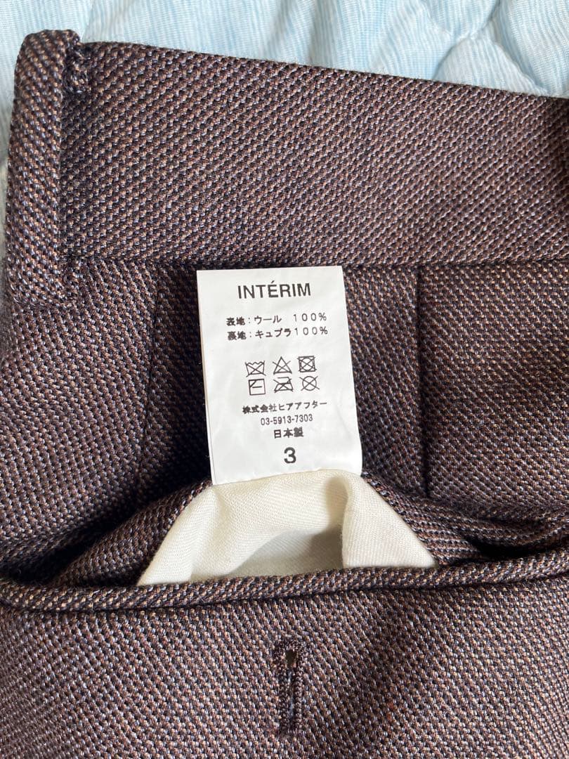 interim ブラウンウールスラックス