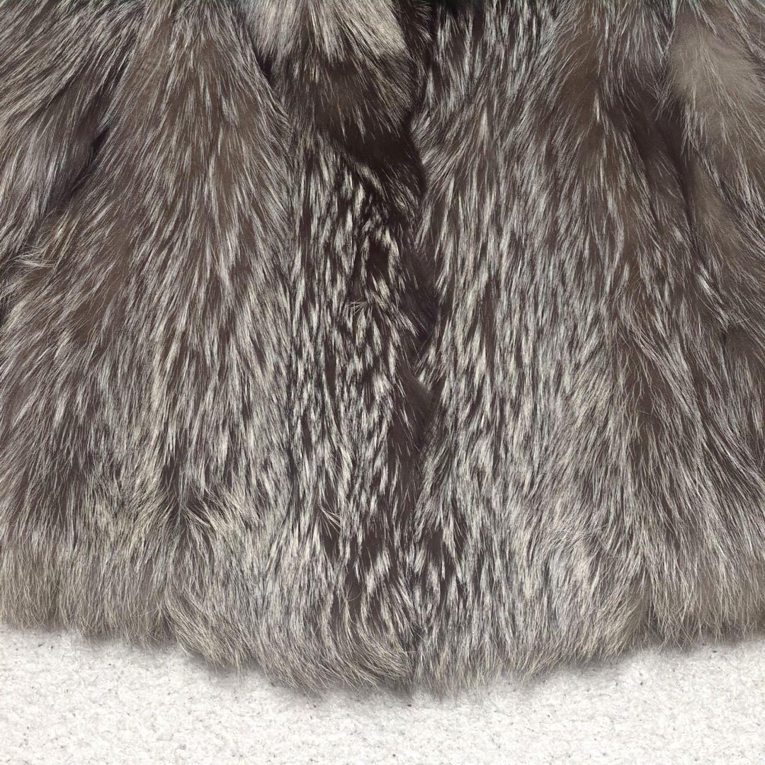 値下げ中2-25【高級毛皮】シルバーフォックスファーコート　サイズ11