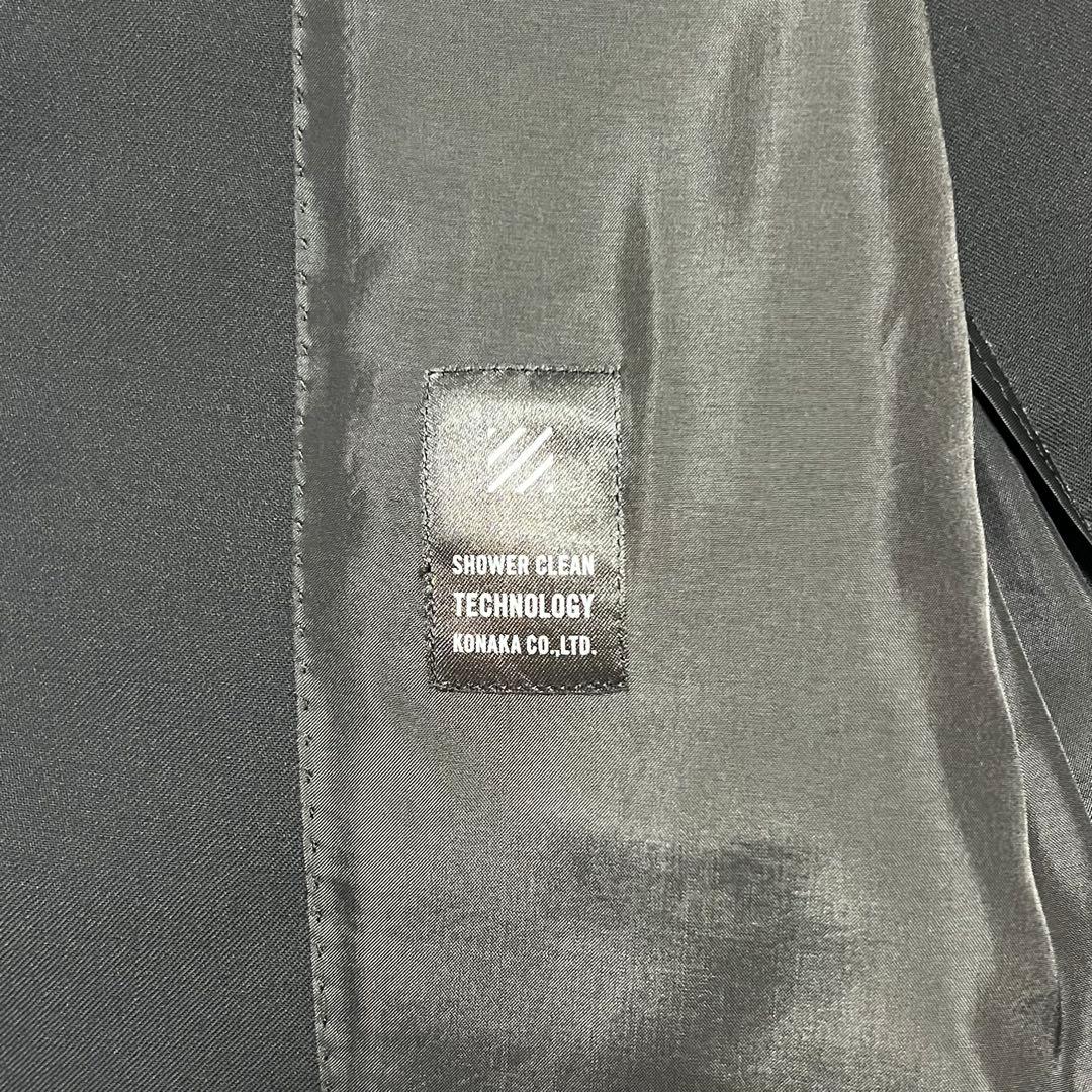 極美品✨ジョンピアース スーツ 黒 ブラック 無地 洗える 冠婚葬祭 A7サイズ