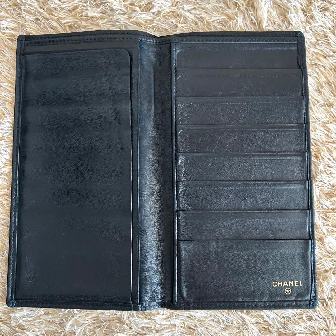 美品✨ シャネル マトラッセ ビコローレ ラムスキン 二つ折り長財布 ブラック