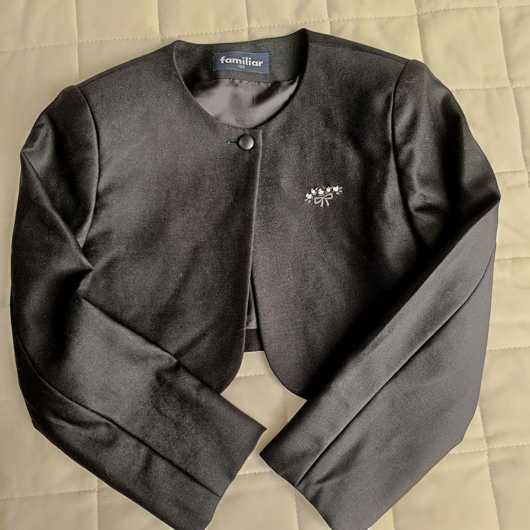 familiar フォーマルワンピースとジャケットセット 120　濃紺　お受験