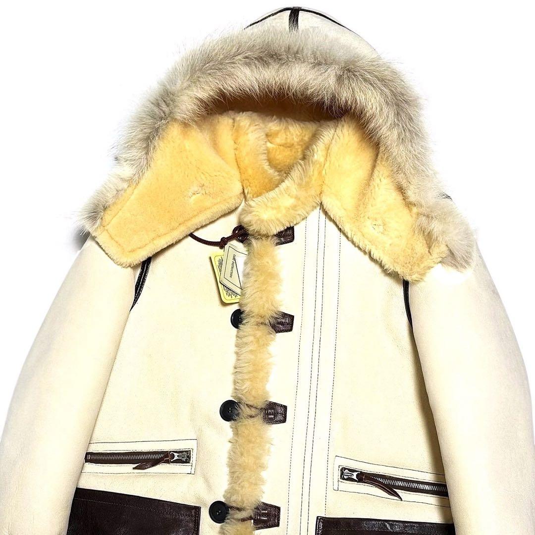 新品 39.6万 AVIREX B-7 羊革 ムートン アラスカコート 36