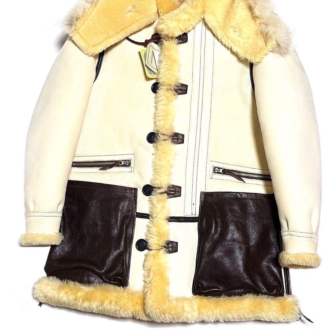 新品 39.6万 AVIREX B-7 羊革 ムートン アラスカコート 36