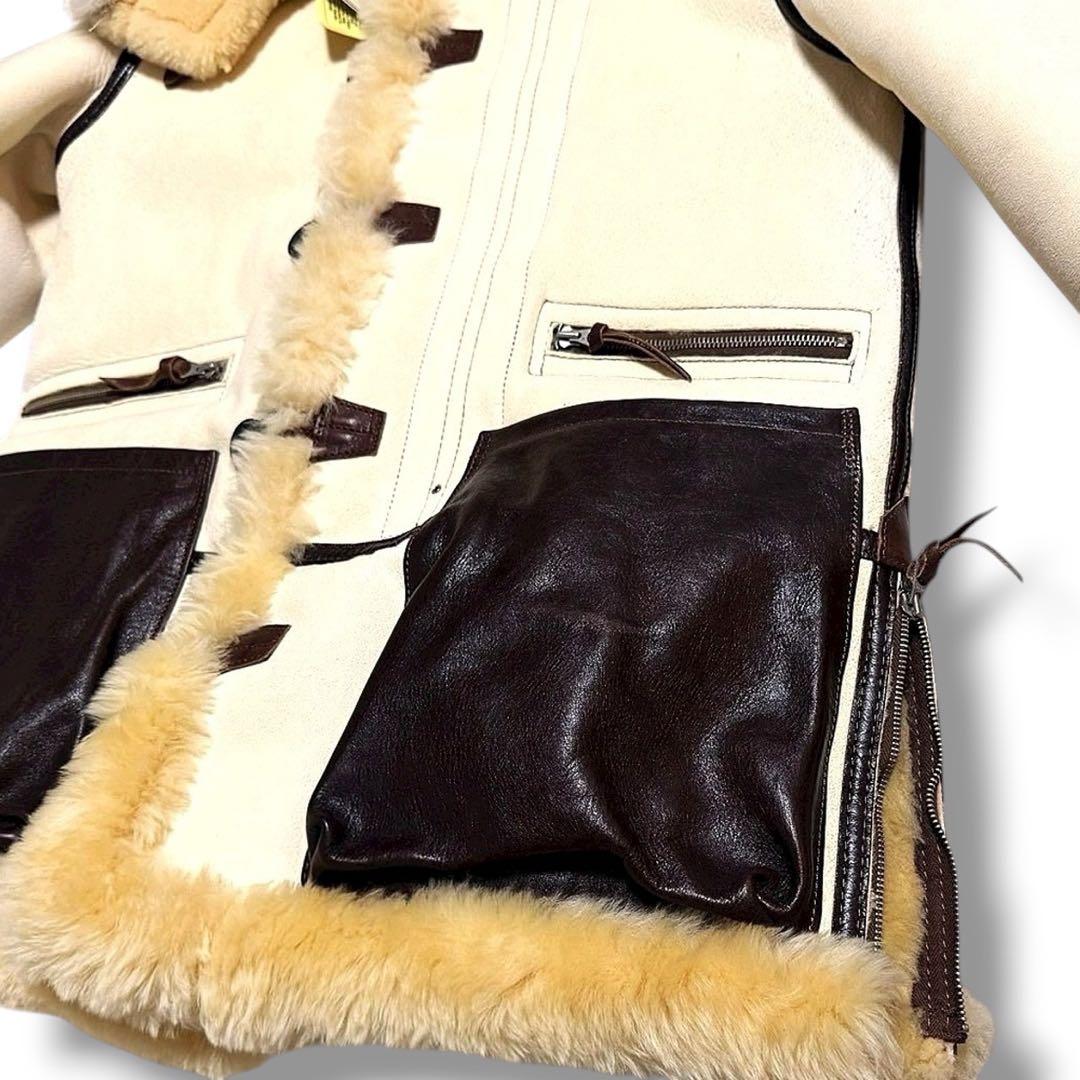 新品 39.6万 AVIREX B-7 羊革 ムートン アラスカコート 36